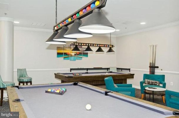 Billiard Table, Game Room, Interior, Pendant Lights, Recessed Lighting