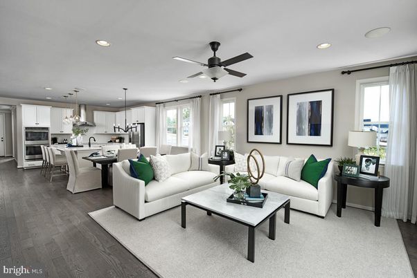 Dining room, Interior, Kitchen, Living room, Pendant Lights, Recessed Lighting, Stainless Steel Appliances, Wood Texture Flooring