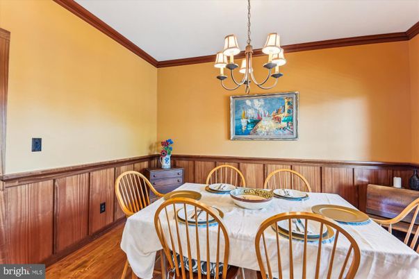 Chandelier, Dining room, Interior, Wood Texture Flooring