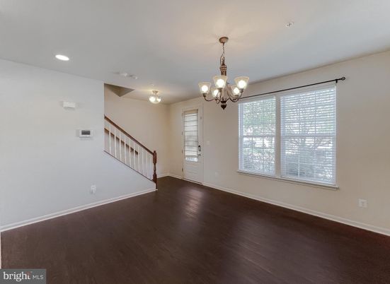 Chandelier, Empty room, Interior, Recessed Lighting, Wood Texture Flooring