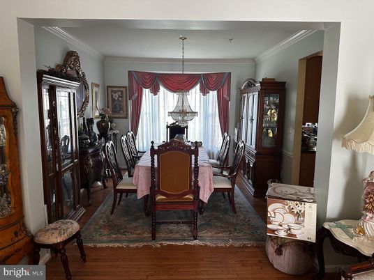 Chandelier, Dining room, Interior, Wood Texture Flooring