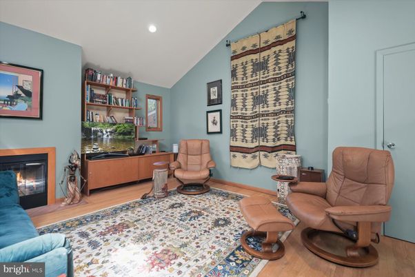 Fireplace, Interior, Recessed Lighting, Wood Texture Flooring