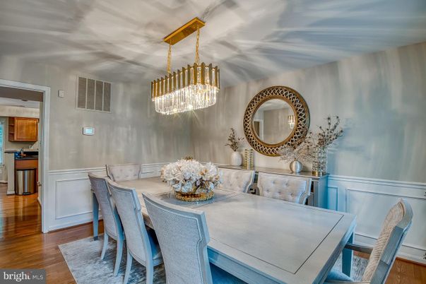Chandelier, Dining room, Interior, Wood Texture Flooring