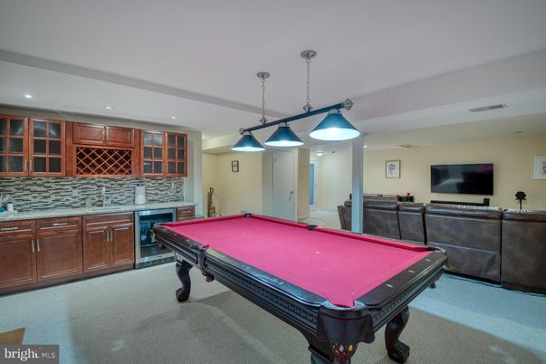 Billiard Table, Game Room, Interior, Pendant Lights, Recessed Lighting