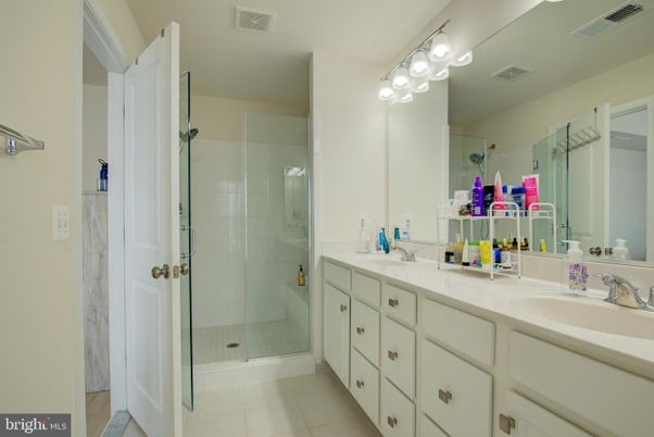Bathroom, Dual Sink Vanities, Glass Shower, Interior