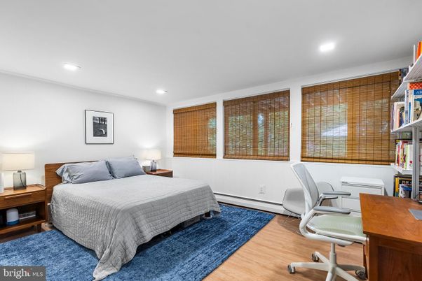 Bedroom, Home Office, Interior, Recessed Lighting, Wood Texture Flooring