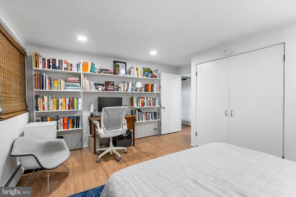 Bedroom, Home Office, Interior, Recessed Lighting, Wood Texture Flooring