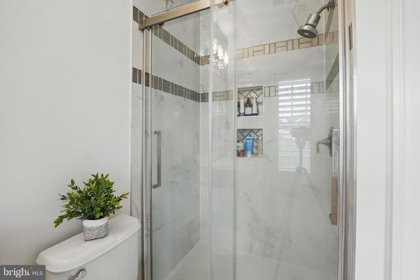 Bathroom, Glass Shower, Interior, Marble Walls