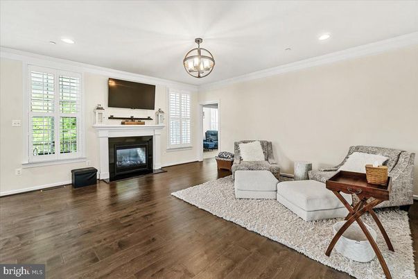 Fireplace, Interior, Recessed Lighting, Wood Texture Flooring