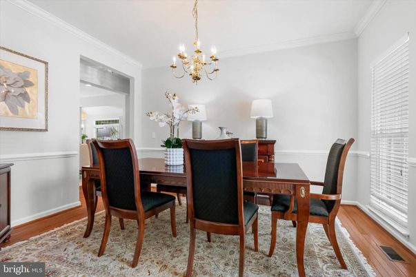 Chandelier, Dining room, Interior, Wood Texture Flooring