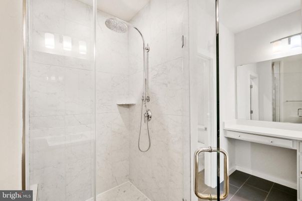 Bathroom, Glass Shower, Interior, Marble Walls