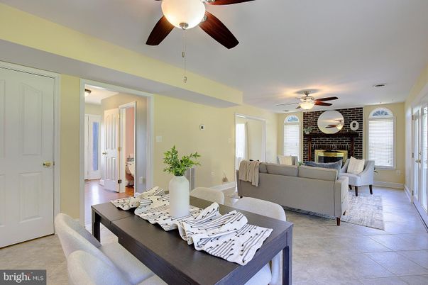 Dining room, Fireplace, Interior, Living room, Stone Walls