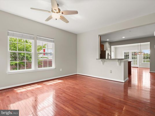 Empty room, Interior, Kitchen, Recessed Lighting, Wood Texture Flooring