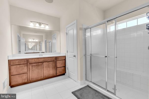 Bathroom, Dual Sink Vanities, Glass Shower, Interior