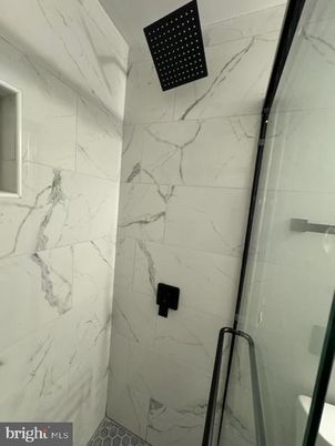 Bathroom, Glass Shower, Interior, Marble Walls