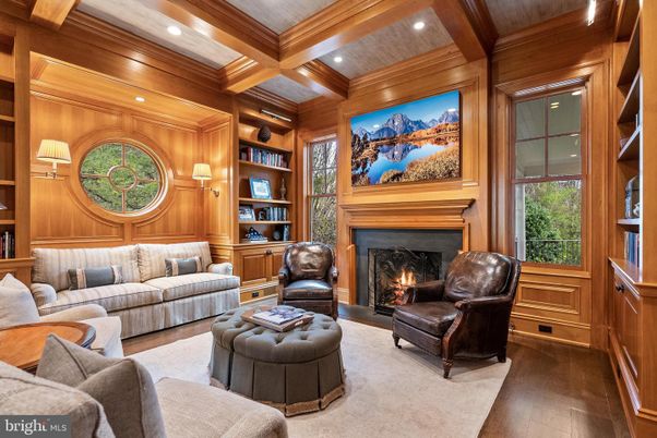 Fireplace, Interior, Living room, Recessed Lighting, Wooden Beams, Wooden Ceilings, Wood Texture Flooring, Wooden Walls