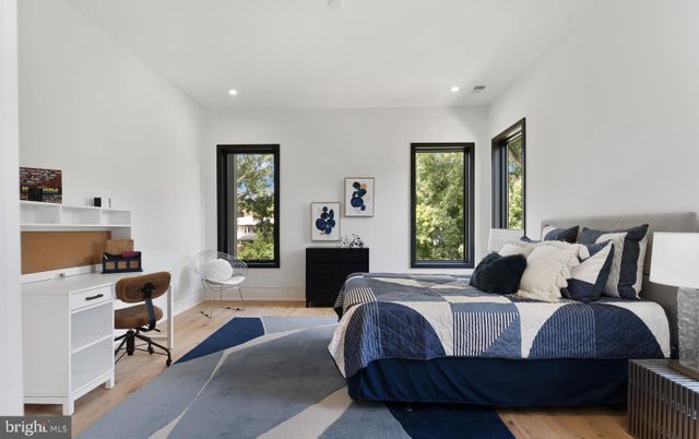 Bedroom, Home Office, Interior, Recessed Lighting, Wood Texture Flooring