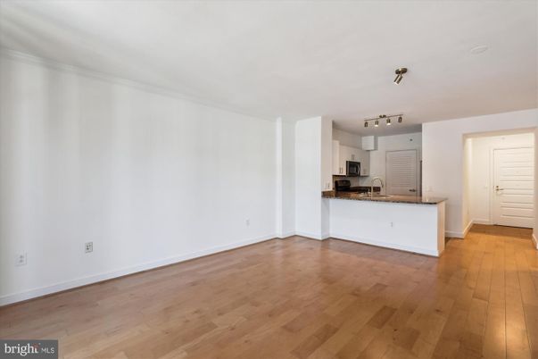 Empty room, Interior, Kitchen, Pendant Lights, Wood Texture Flooring