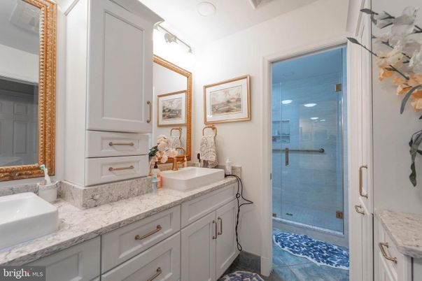Bathroom, Dual Sink Vanities, Glass Shower, Interior