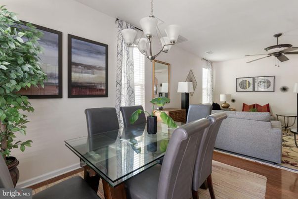 Dining room, Interior, Living room, Pendant Lights, Wood Texture Flooring