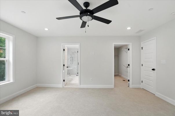 Bathroom, Empty room, Glass Shower, Interior, Recessed Lighting