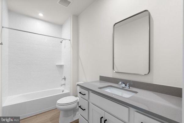 Bathroom, Interior, Recessed Lighting, Wood Texture Flooring