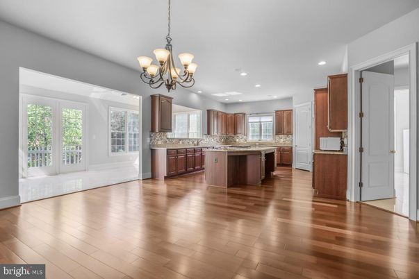 Chandelier, Interior, Kitchen, Recessed Lighting, Wood Texture Flooring