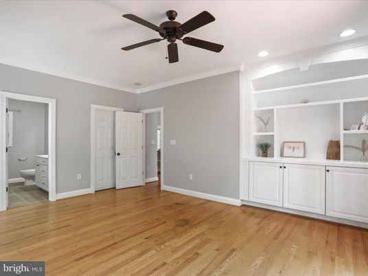 Bathroom, Empty room, Interior, Recessed Lighting, Wood Texture Flooring