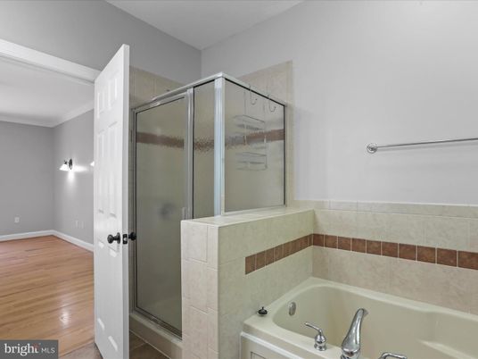 Bathroom, Glass Shower, Interior, Wood Texture Flooring