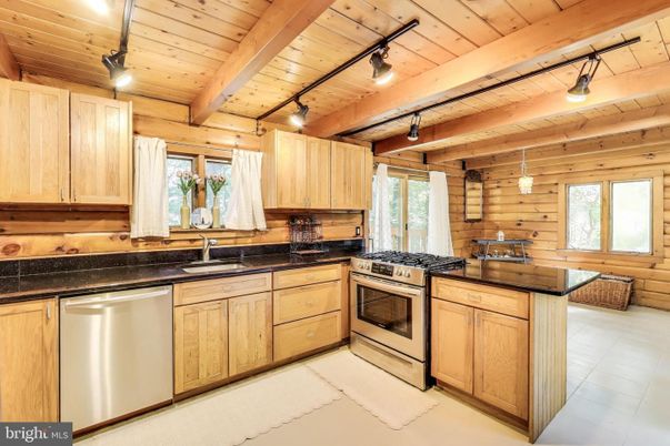 Interior, Kitchen, Stainless Steel Appliances, Wooden Beams, Wooden Ceilings, Wooden Walls