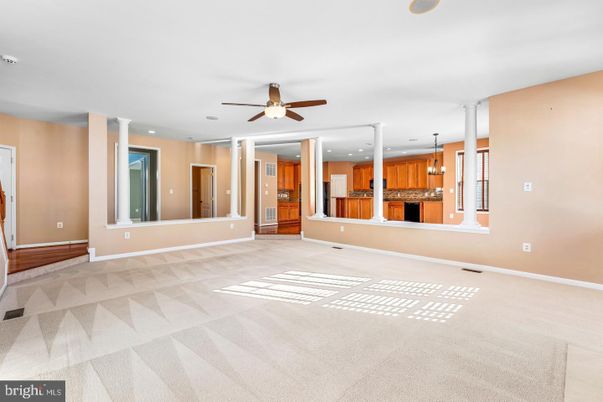 Empty room, Interior, Kitchen, Pendant Lights, Recessed Lighting