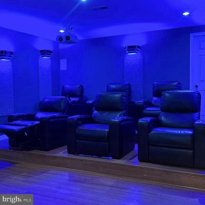 Home Theatre Room, Interior, Recessed Lighting, Theatre Room, Wood Texture Flooring