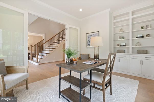 Home Office, Interior, Recessed Lighting, Wood Texture Flooring