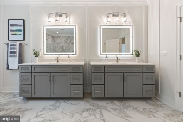 Bathroom, Dual Sink Vanities, Interior, Marble
