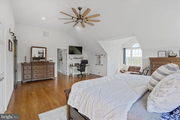 Bedroom, Home Office, Interior, Recessed Lighting, Wood Texture Flooring