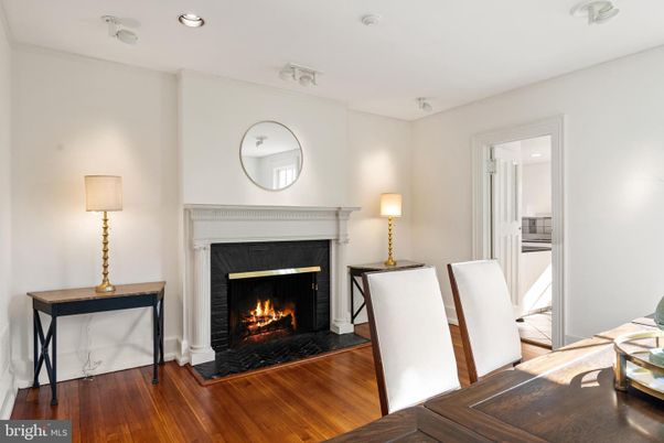 Fireplace, Interior, Recessed Lighting, Wood Texture Flooring