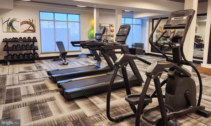 Fitness Equipment, Gym, Interior, Recessed Lighting