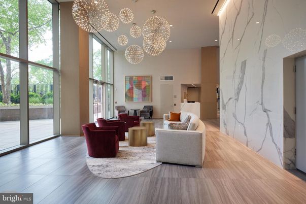 Interior, Living room, Marble Walls, Pendant Lights, Recessed Lighting, Wood Texture Flooring