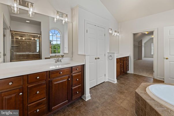 Bathroom, Dual Sink Vanities, Glass Shower, Interior