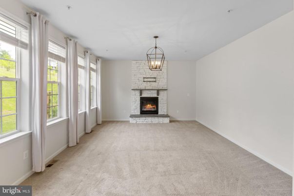 Empty room, Fireplace, Interior, Pendant Lights