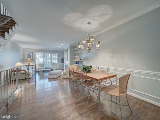 Chandelier, Dining room, Fireplace, Interior, Living room, Recessed Lighting, Wood Texture Flooring