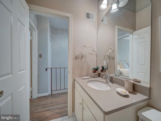 Bathroom, Dual Sink Vanities, Interior, Wood Texture Flooring