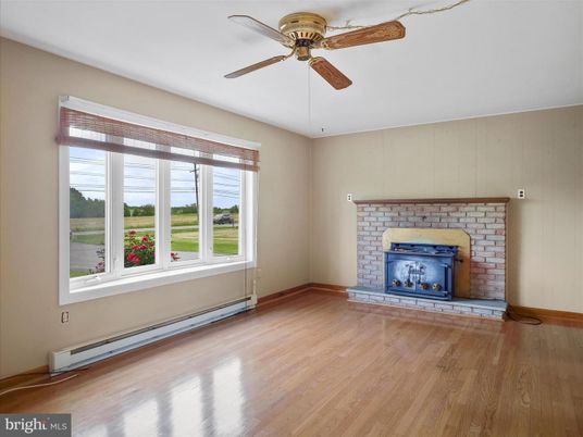 Empty room, Fireplace, Interior, Wood Texture Flooring