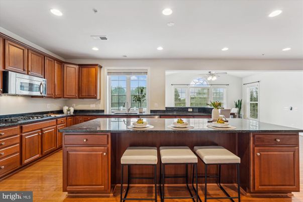 Interior, Kitchen, Recessed Lighting, Wood Texture Flooring