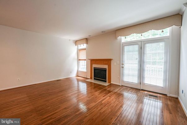 Empty room, Fireplace, Interior, Pendant Lights, Wood Texture Flooring