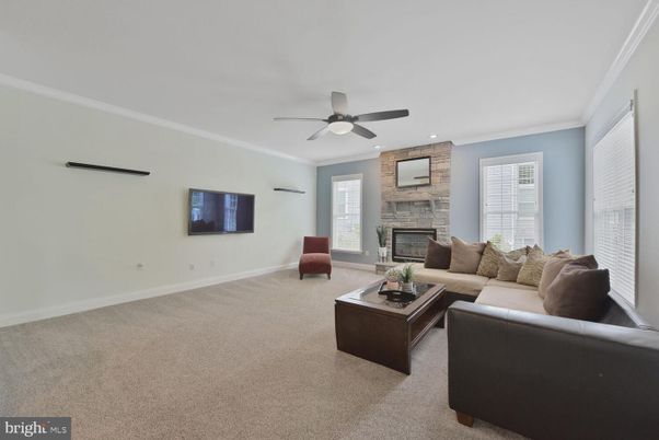 Fireplace, Interior, Living room, Recessed Lighting, Stone Walls