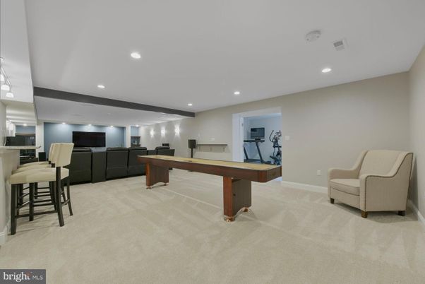 Billiard Table, Fitness Equipment, Game Room, Home Office, Interior, Recessed Lighting
