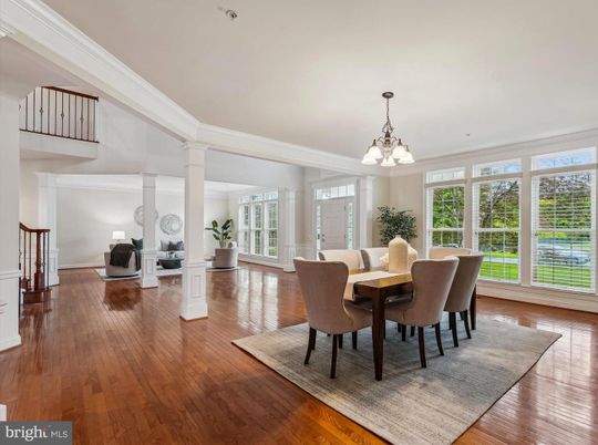 Chandelier, Dining room, Fireplace, Interior, Wood Texture Flooring
