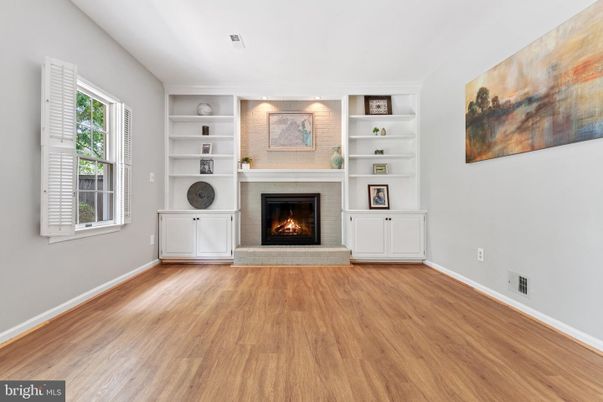 Empty room, Fireplace, Interior, Recessed Lighting, Wood Texture Flooring