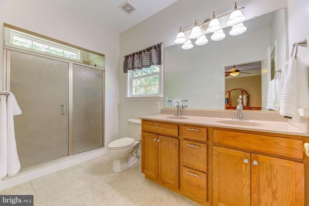 Bathroom, Dual Sink Vanities, Glass Shower, Interior